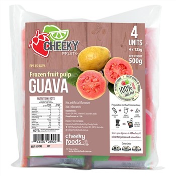 CHEEKY FROZEN FRUIT PULP GUAVA 4X125g